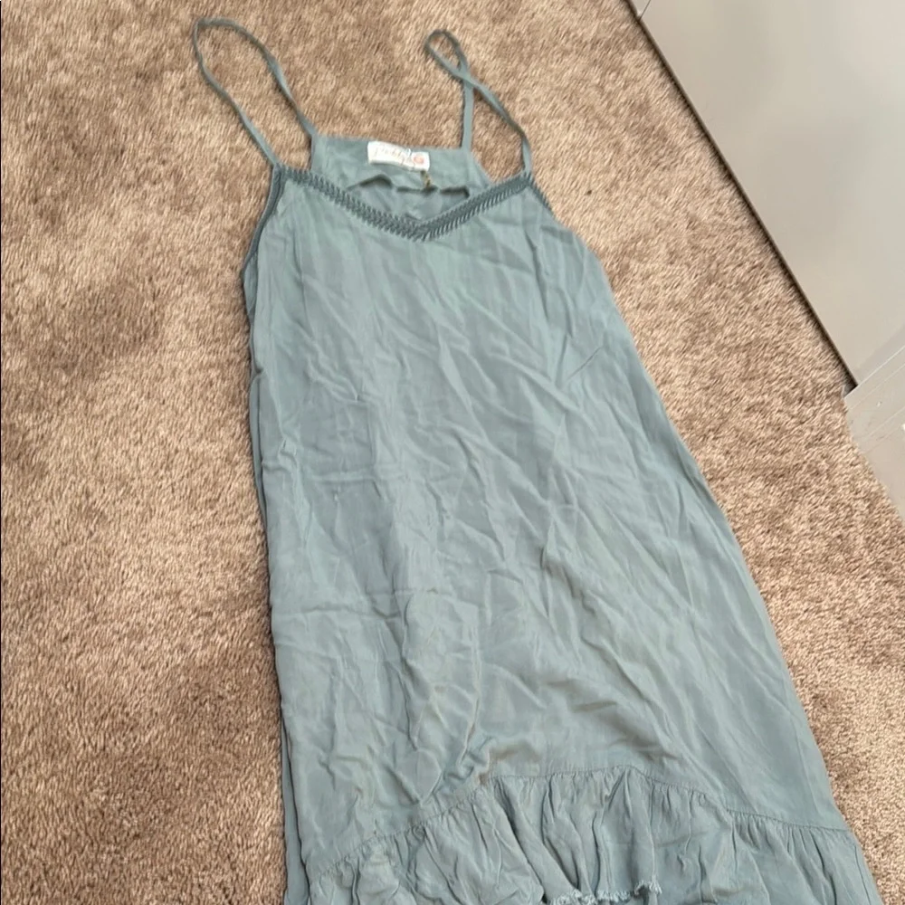 Sage Green Ruffled Tiered Maxi Dress - Picture 6 of 6